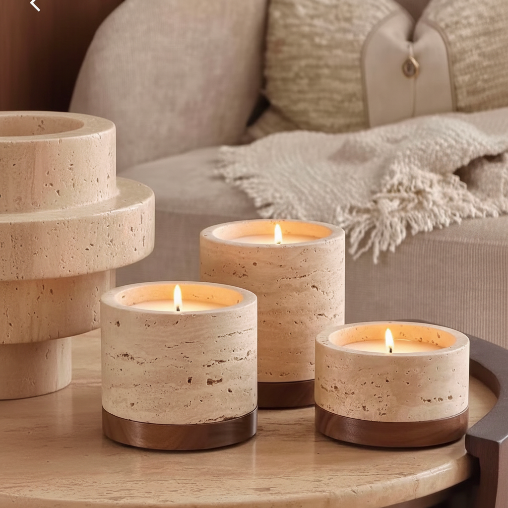 Serena Stone Candle Holders